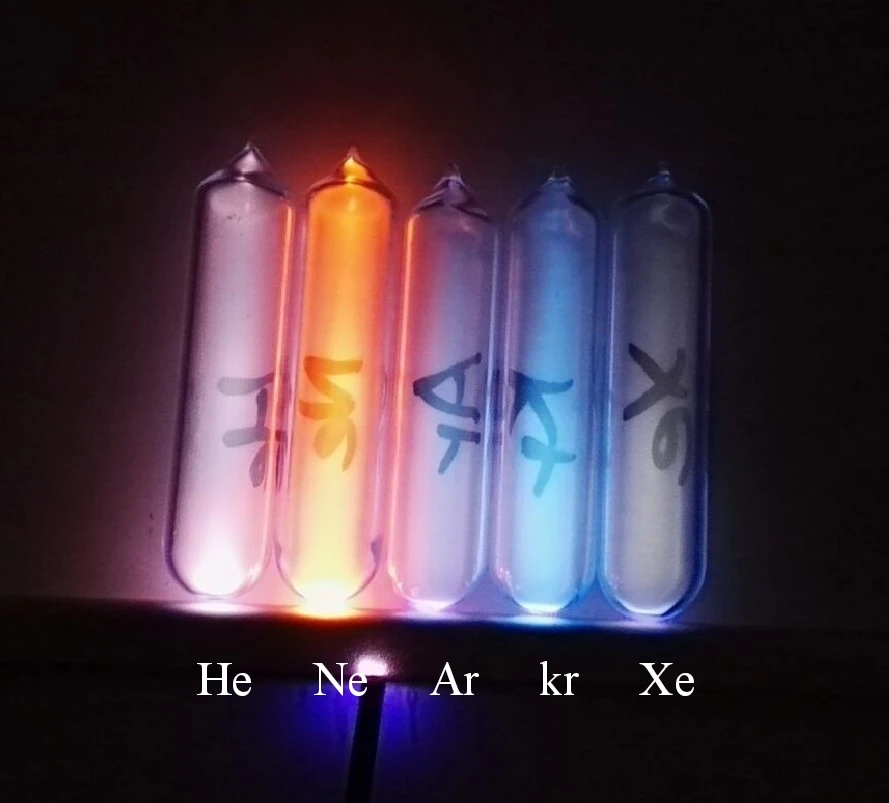 

Complete Set of Noble Gases Sealed in Ampoules Helium Neon Argon Xenon Krypton