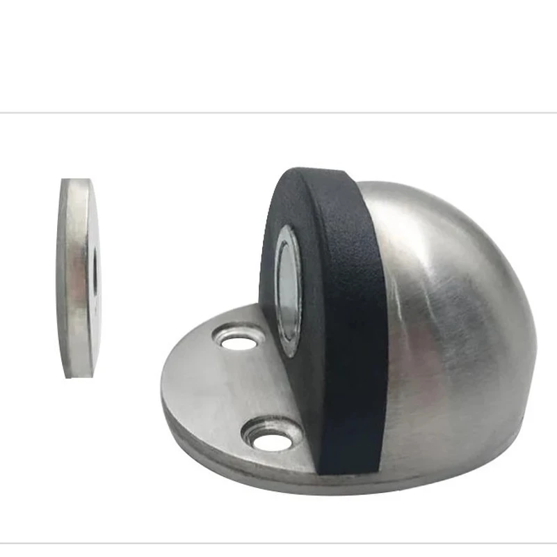

Rubber Magnetic Door Stopper Stainless Steel Non Punching Sticker Hidden Door Holders Floor Mounted Nail-free Door Stops