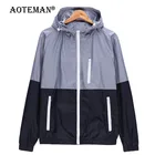 Куртка мужская с капюшоном, ветровка в стиле пэчворк, тонкий Бомбер, повседневная верхняя одежда, LM140, весна-осень 2020