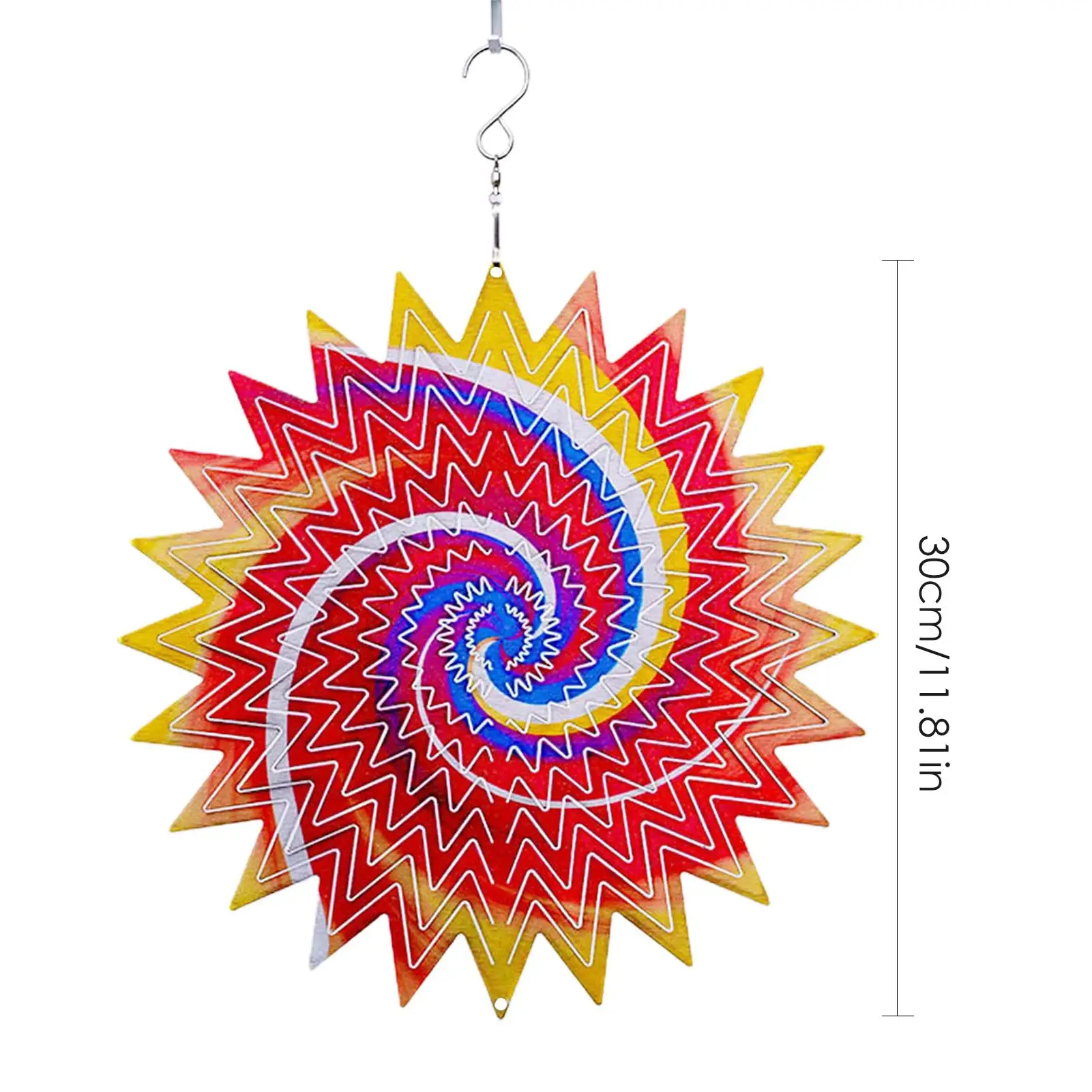 

3D Metal Wind Spinner Stainless Steel Color Sun Face Ocean Rotating Tornado Wind Chime Terrace Outdoor Garden Decoration Crafts