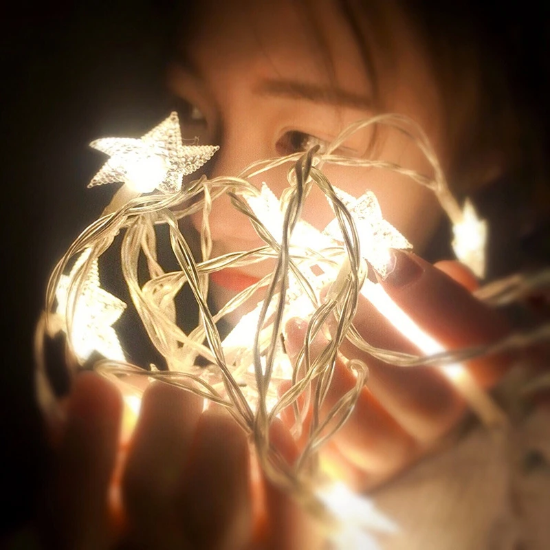 

10/20/40/80 LED Star Light String LED Fairy Lights Garland Battery Decor Christmas Xmas Holiday Party Wedding Birthday Supplies