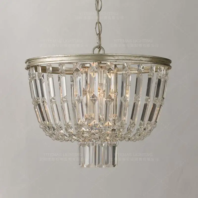 Современная хрустальная Серебряная Люстра французская кантри люстра светильник