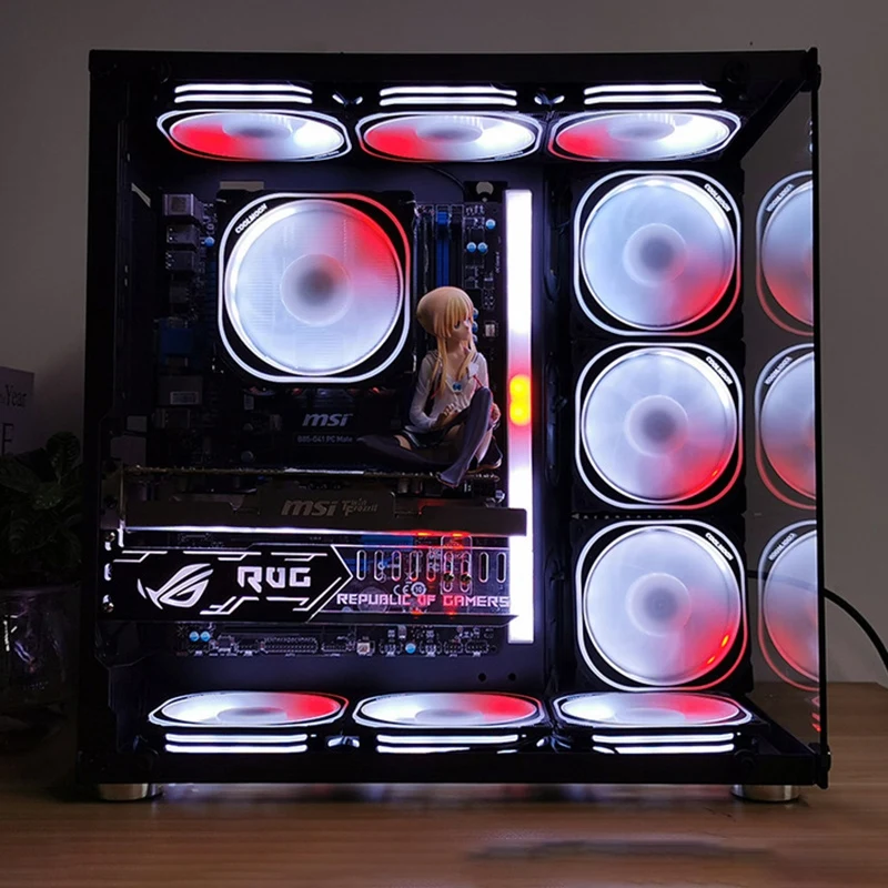 COOLMOON 120 мм настраиваемый чехол для компьютера RGB охлаждающий вентилятор тихий с