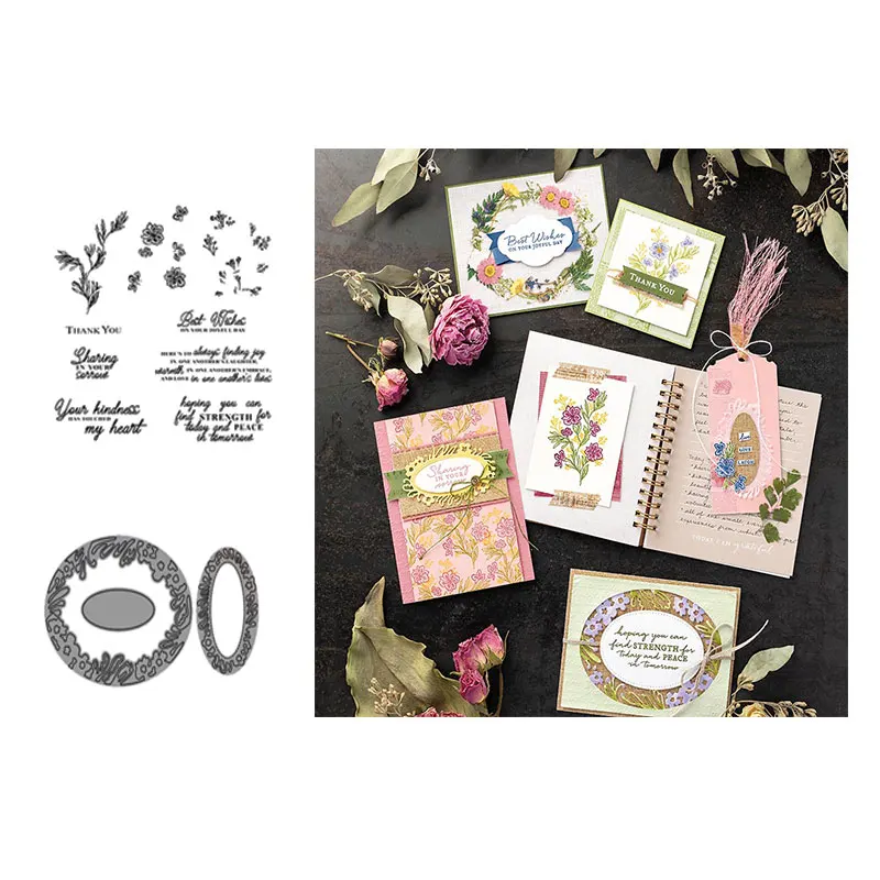 JC штампы и 2019 для скрапбукинга круглая оправа цветок буквенный трафарет ремесло