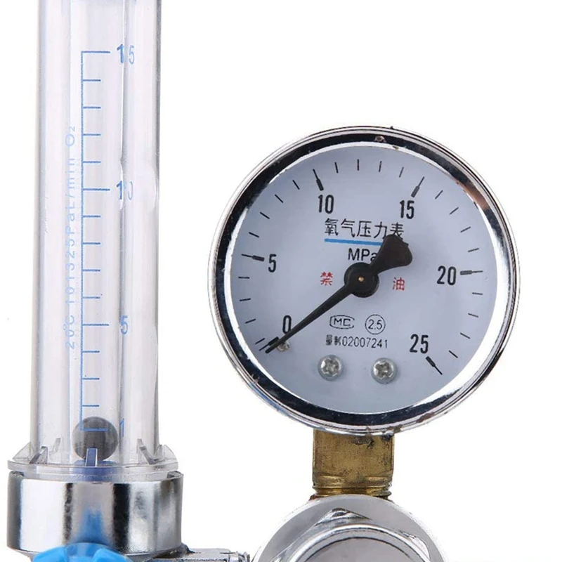 Oxygen Flow Meter Flowmeter Pressure Gauge Valve Regulator 0-10L/Min Internal Thread G5/8 | Инструменты