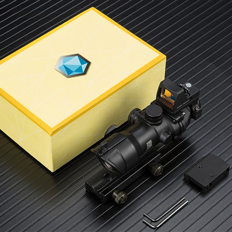Охотничий Оптический Прицел ACOG 4x32 прицел для охоты страйкбола с Docter черные