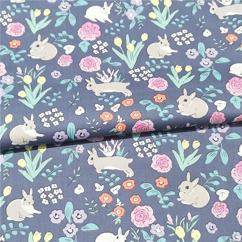 160 см * 50 детская хлопковая ткань с цветочным принтом кролик для шитья стеганое
