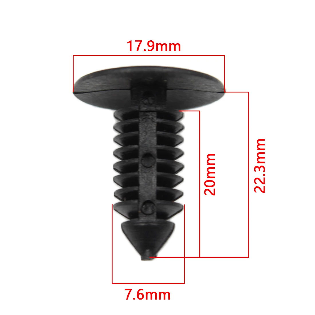 

Dewtreetali Universal 50Pcs Car Clips Bumper Shield Retainer Auto Fastener fit 8mm Hole Plastic Plastic Rivet Car Styling