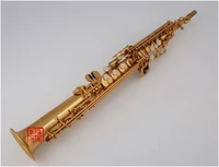 new brand woodwind b flat soprano saxophone kuno kss 901 brass gold lacquer sax with straight curved mouthpiece saxofone