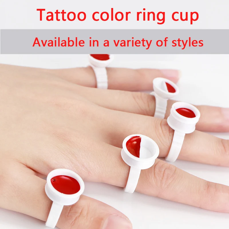 

Ring cup 200pcs Divider/Divider Make-Up Pigment Houder Wenkbrauw lip tattoo Inkt Wenkbrauw Houder white Store pigment 1cm 1.5cm