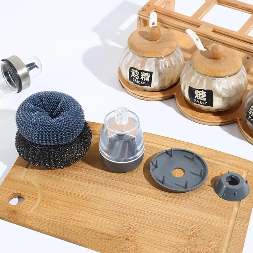 

Kitchen Soap Dispensing Palm Brush Multifunctional Cleaning Brush with Detergent