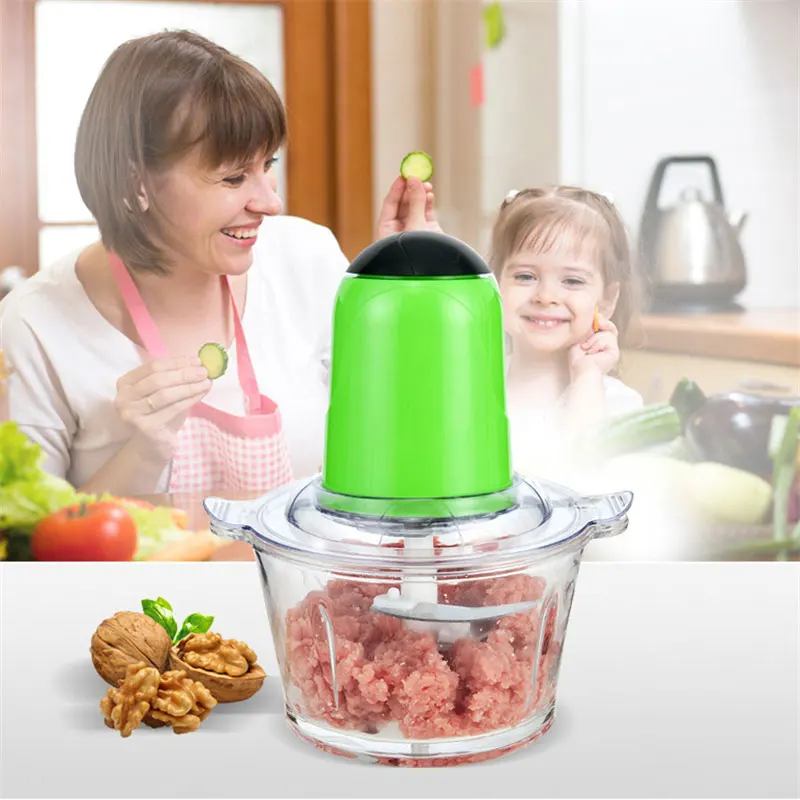 

2L Electric Meat Grinder Multifunctional Blender Household Food Processor Vegetable Cutter Kitchen Tool 5 Colors