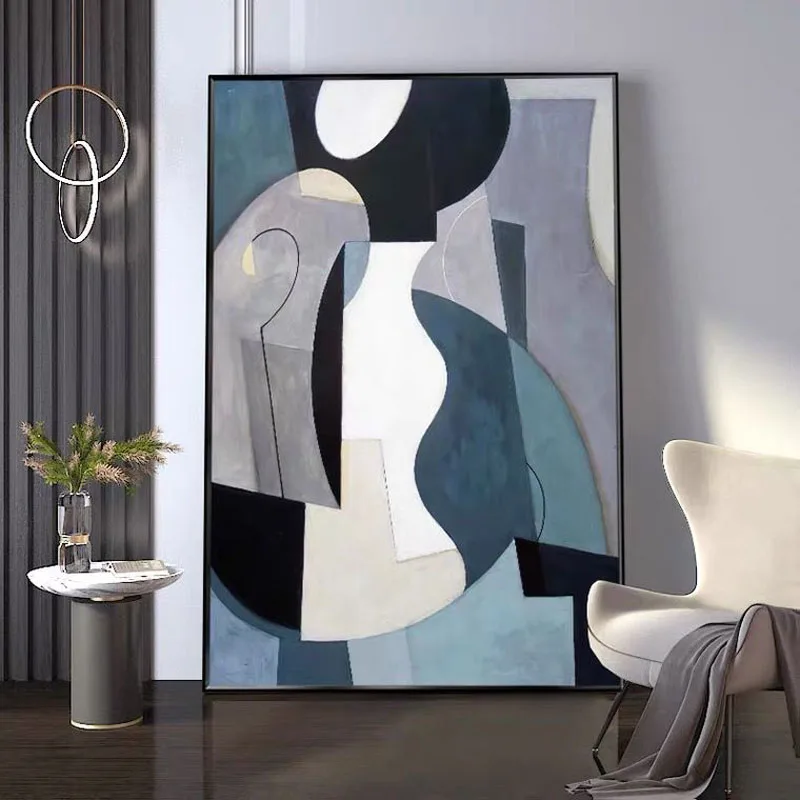 

Aritist 100% Hand Painted Simple Geometric Oil Painting Wall Art Canvas picture Abstract Artwork Home Decoration Wall Pictures