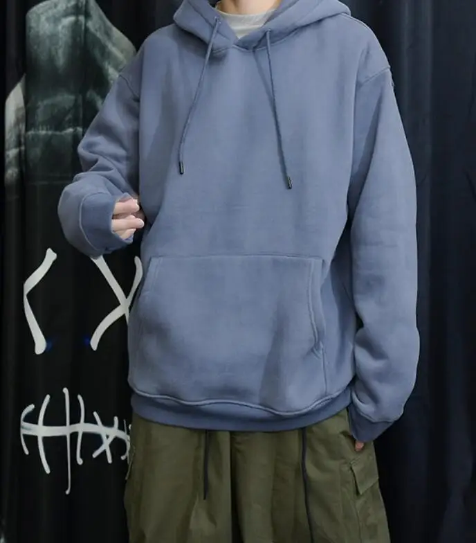 Серый синий хлопок сверхмощная Мужская Флисовая Толстовка неоновая желтая