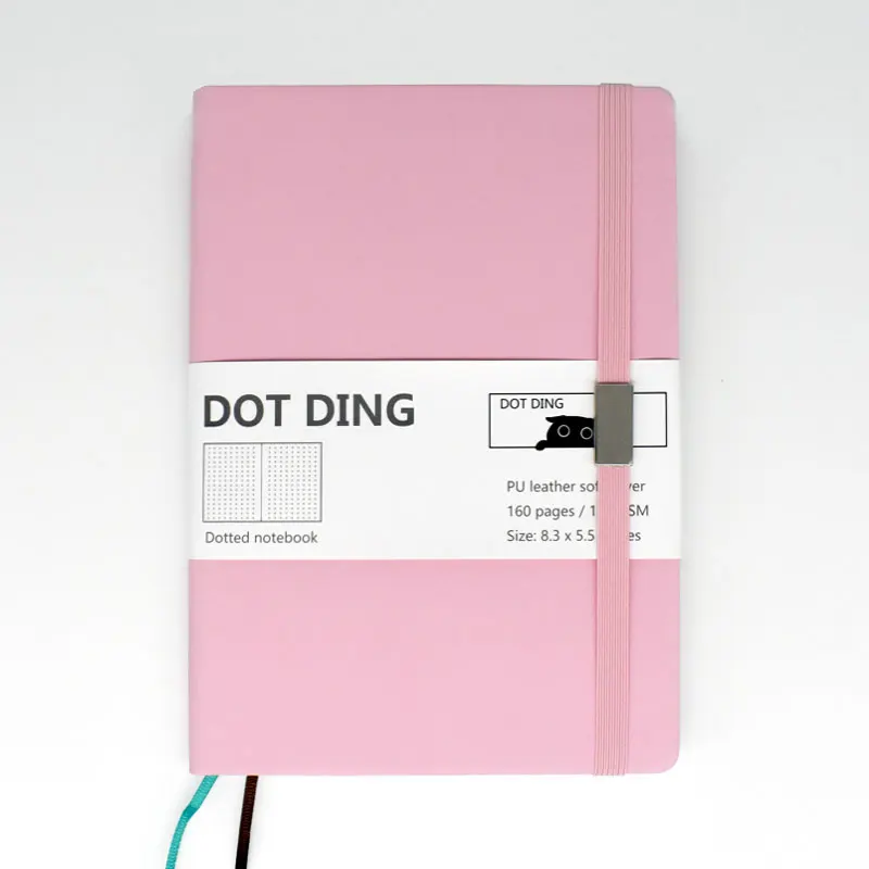 Розовый Новое поступление Bullet Journal точечная бумага А5, кожаный мягкий переплет, 80 листов, слоновая кость белая бумага 120 г/м2, блокнот ручной работы дневник - Цвет: Розовый