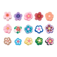 pandahall 200pcsset handmade polymer clay cabochons flower for jewelry making diy mixed color 812x812x4mm
