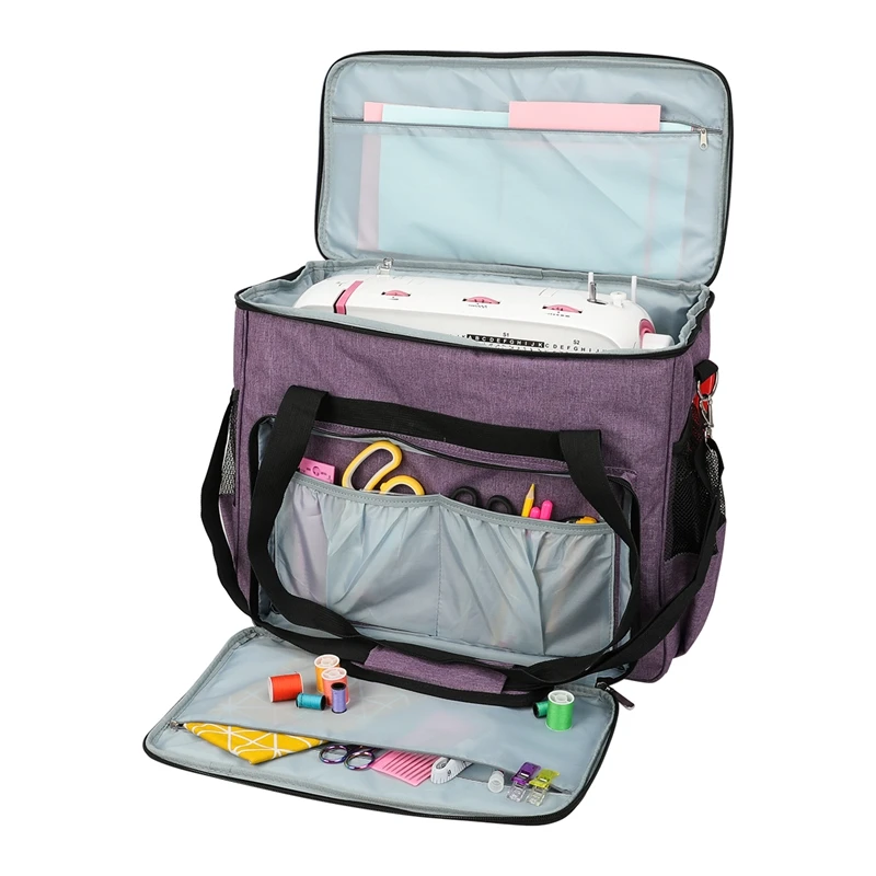 

Sewing Machine Storage Organizer Sewing Machine Bag Travel Tote Bag for Most Standard Sewing Machines and Accessories Gray