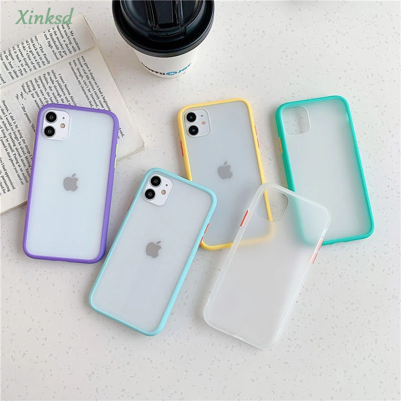 Мятный Гибридный простой Матовый Бампер Чехол для мобильного телефона iPhone 11 Pro XS