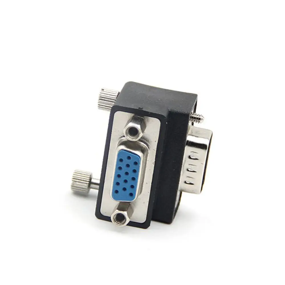 Вверх и вниз под углом 90 градусов VGA SVGA штекер переходник на гнездо 15Pin женского