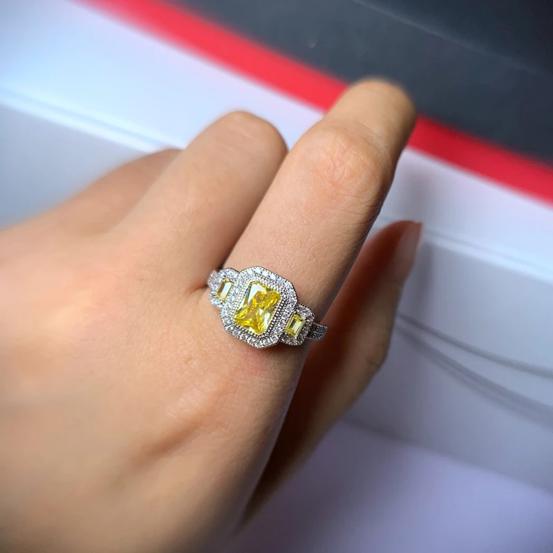 Женское серебряное кольцо ANGELFRIGG с желтым кубическим цирконием Юбилейный выпуск
