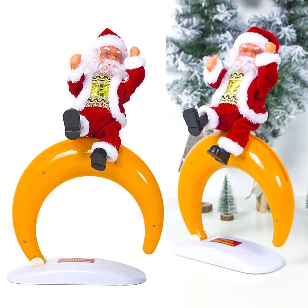 Забавные рождественские украшения электрическая кукла Санта Клауса может