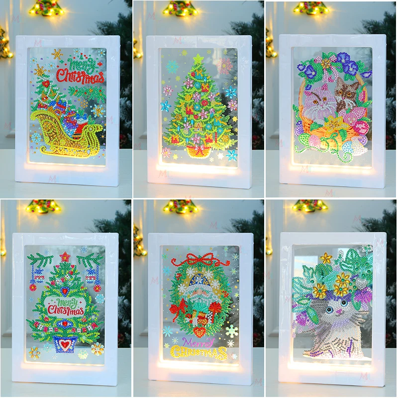 

DIY Led Frame Diamond Painting Special shaped Drill Diamond Mosaic Home Decor Rhinestone Cartoon Animal Night Light Lamp