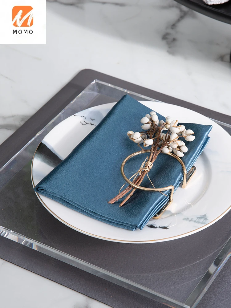 

New Chinese Model Room Tableware High-End Private Club Table Dining Table in Dining Room Glass Plate Set Combination Household