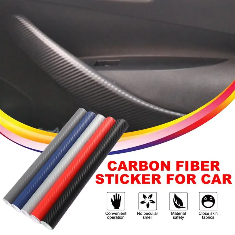 

3D Vinyl Film Car Stickers Carbon Fiber Waterproof DIY Styling Wrap Auto Vehicle Detailing Car Accessories Strong And Sturdy