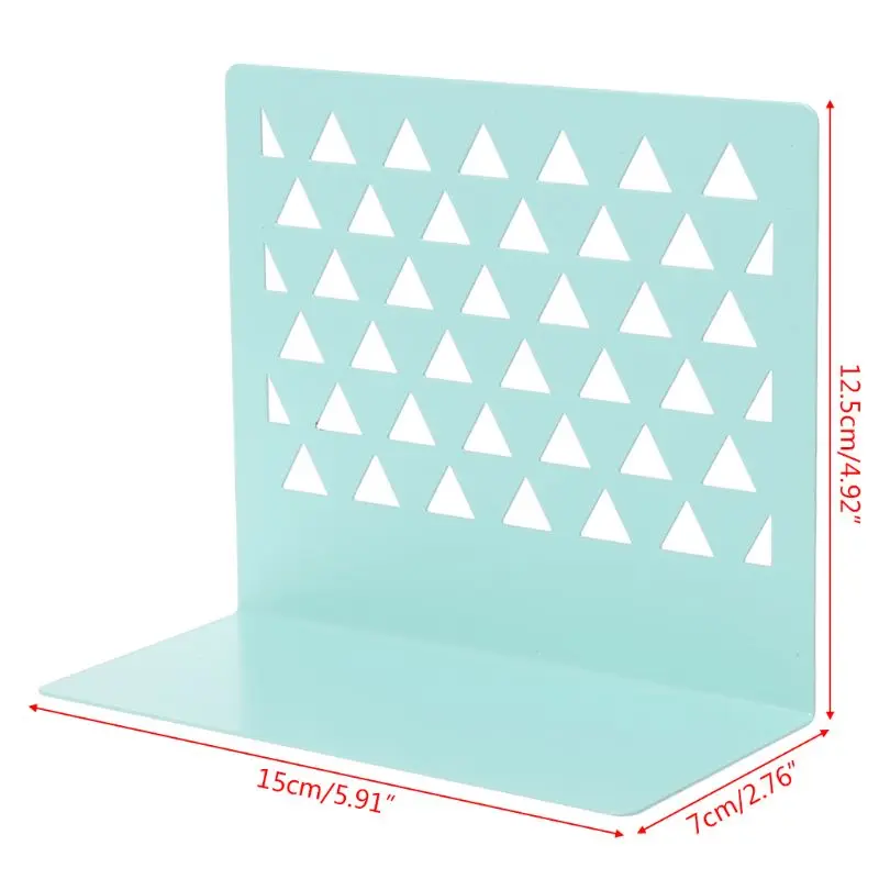 

Metal Hollow Desktop Organizer Bookends Book Ends Support Stand Holder Shelf Bookrack Home Office Supplies