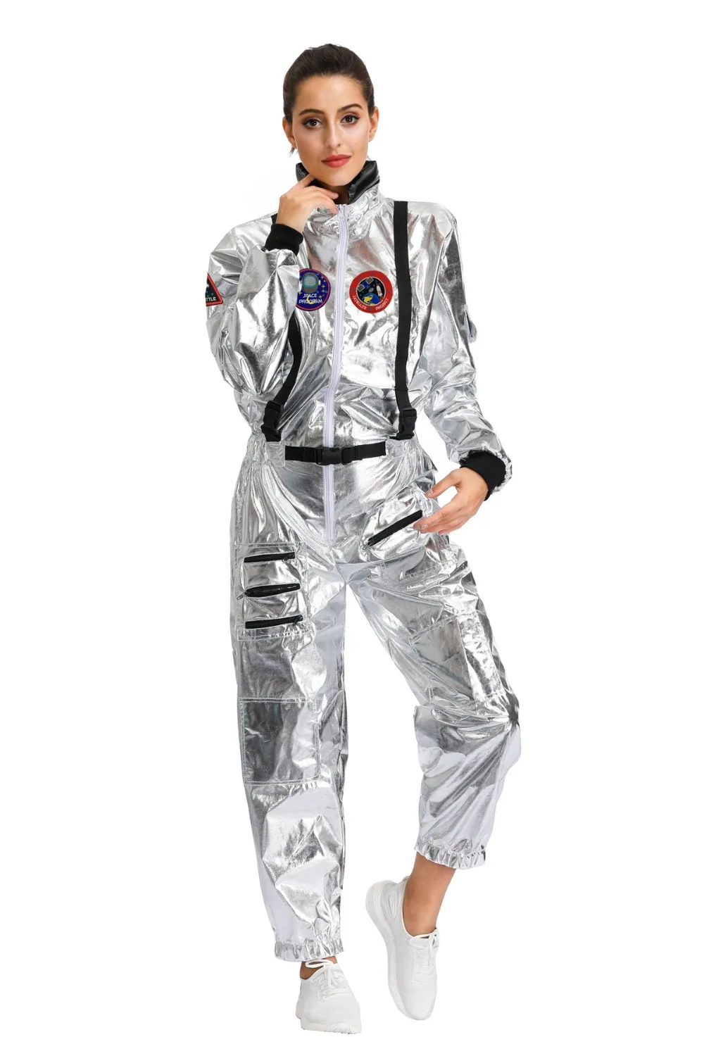 Men Astronaut Alien Spaceman Cosplay Halloween Costumes Carnival Party Adult Women Pilots Outfits Group Couple Matching Clothes