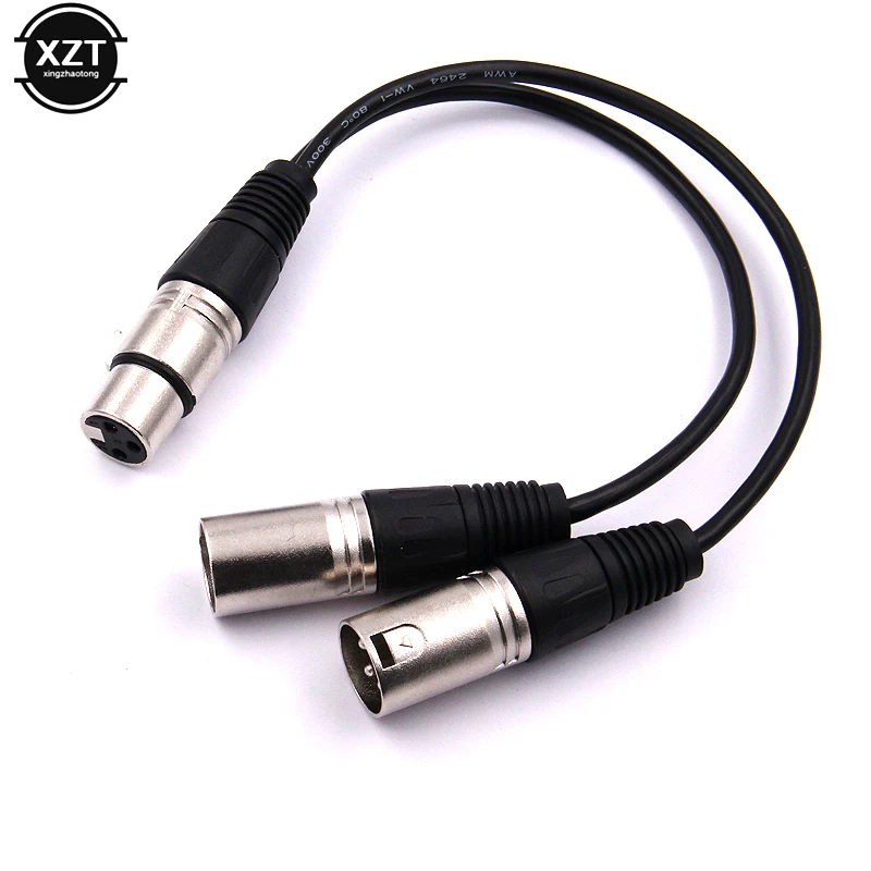 3Pin XLR FEMALE Jack To Dual 2 MALE Plug Y SPLITTER кабель адаптер 1 фут ножной шнур|Кабели питания| |