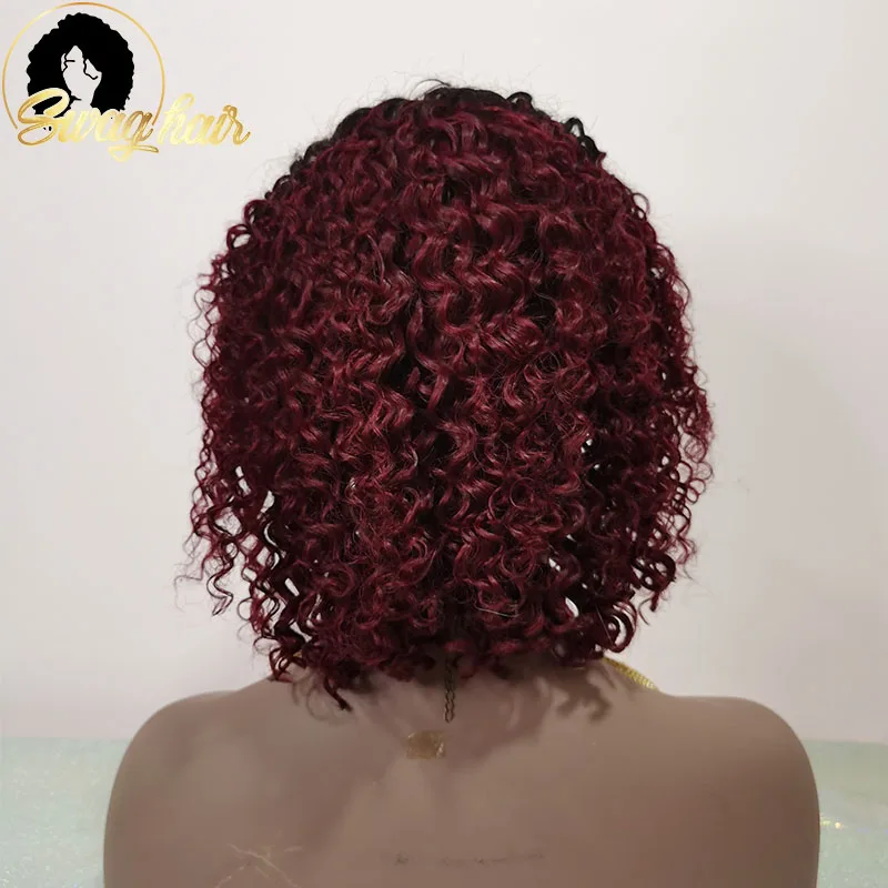 Парик с кудрявыми волосами парики на сетке спереди эффектом омбре 1B/99J 13X4