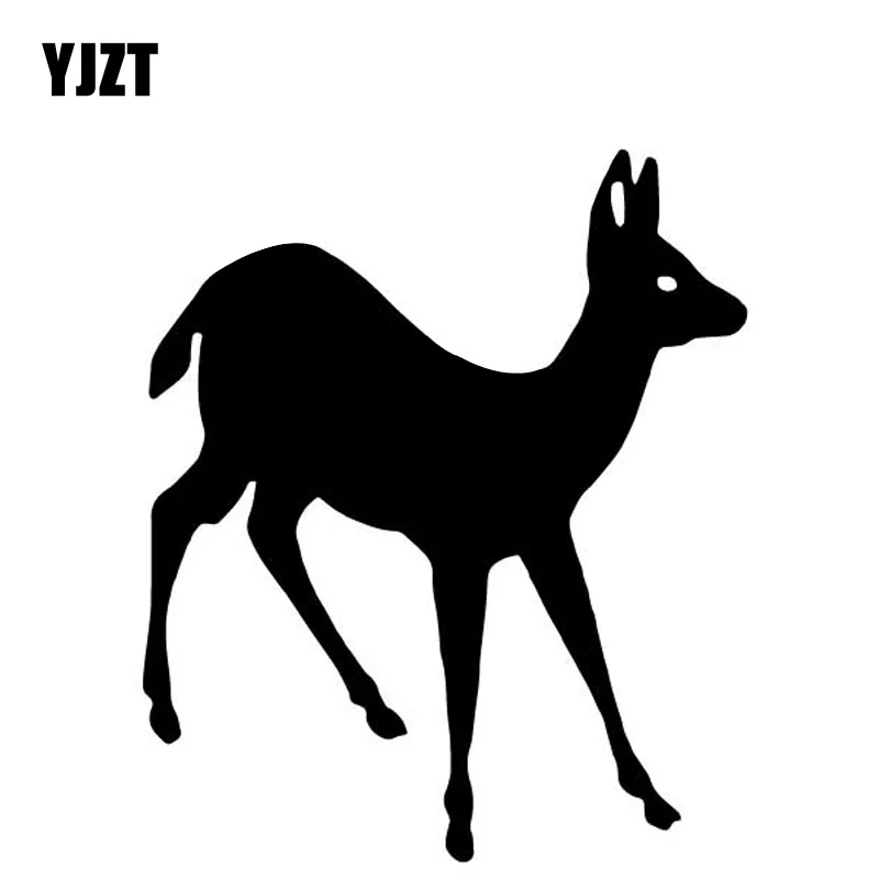 

YJZT 13.2CM*15.6CM Fawn Lovely Decor Pattern Vinyl Decal Car Door Car Sticker Black/Silver C4-2451