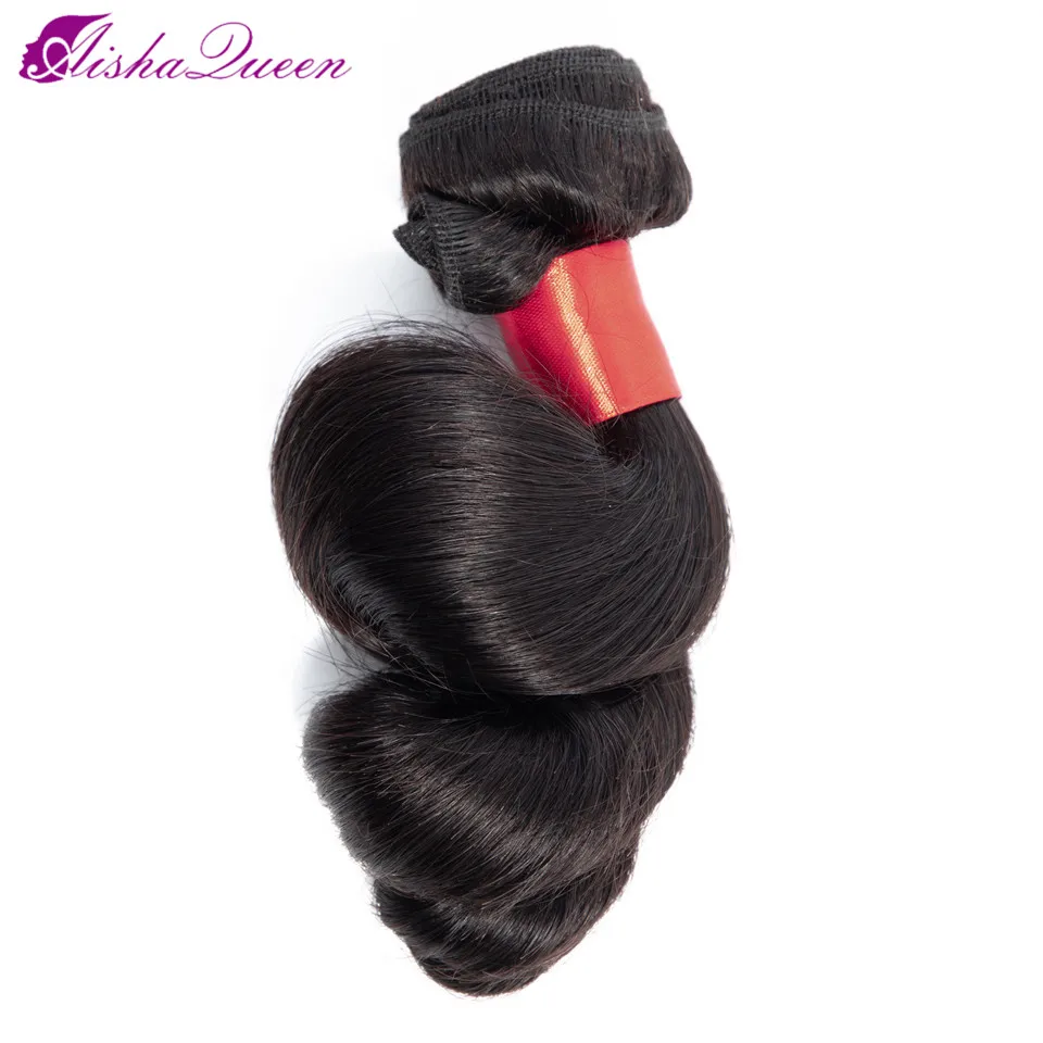 

Aisha Queen Brazilian Hair Weave Loose Wave Bundles Natural Color 100% Human Hair Bundles Non Remy Hair Extensions