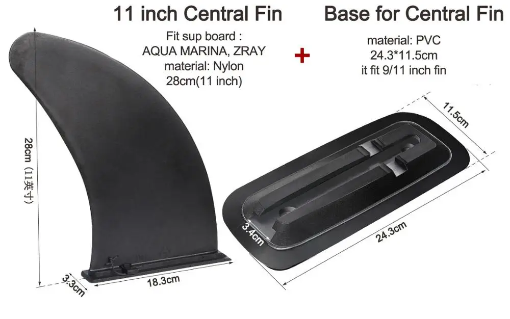 11 inch fin x base Серфинга воды волны плавник SUP аксессуар stablizer stand up весло доска АКВА МАРИНА доска для серфинга слайд-в центральное ребро боковые плавники A05001 - Цвет: 11 inch fin x base