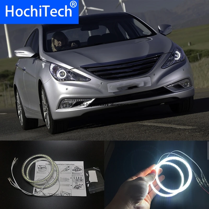 

HochiTech for Hyundai Sonata i45 09-14 Ultra bright SMD white LED angel eyes 2600LM 12V halo ring kit daytime running light DRL