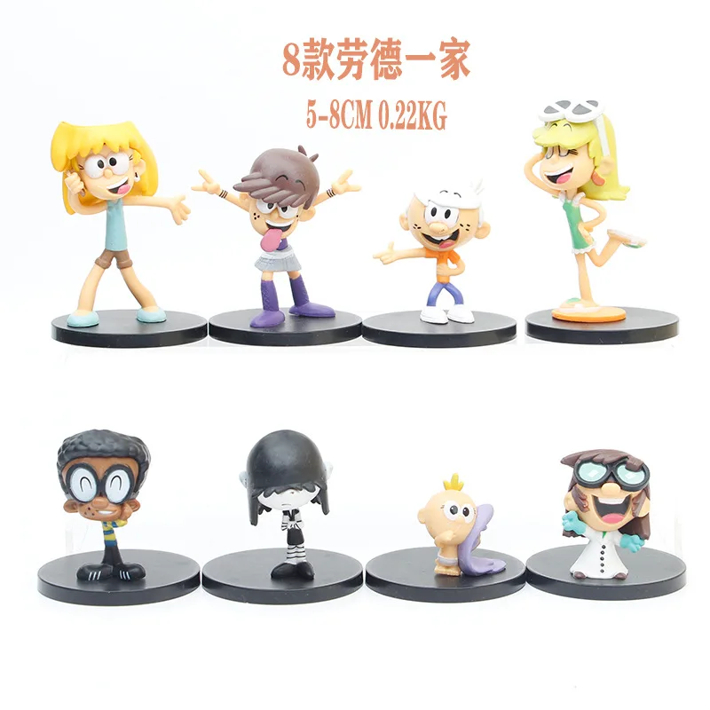 8pcs/set 8cm Loud House Action Figure toys Lincoln Clyde Lori Lily Leni Lucy Lisa Luna Figure Toys For Children Christmas Gift