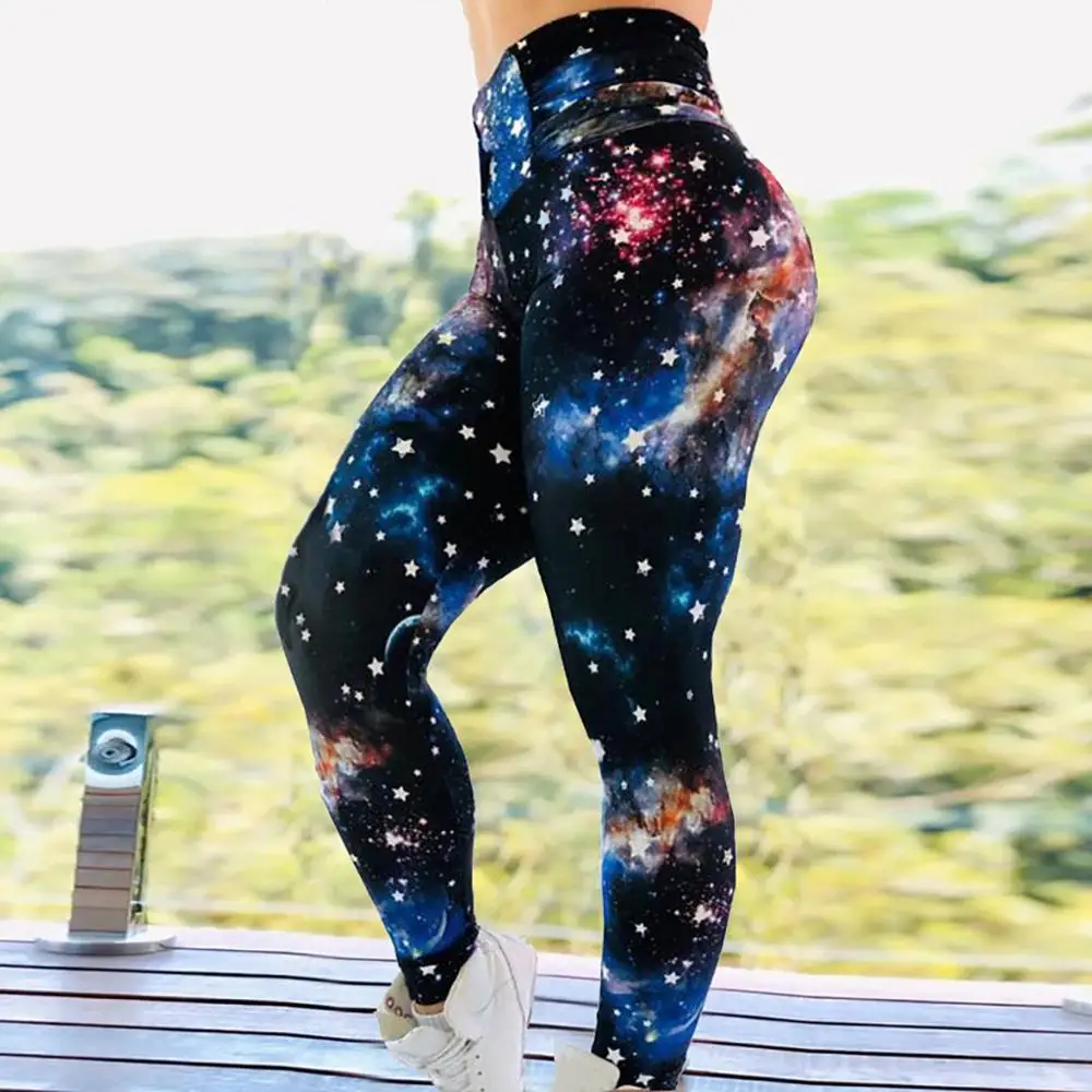 Женские спортивные Леггинсы с принтом Эластичные Обтягивающие высокой талией и
