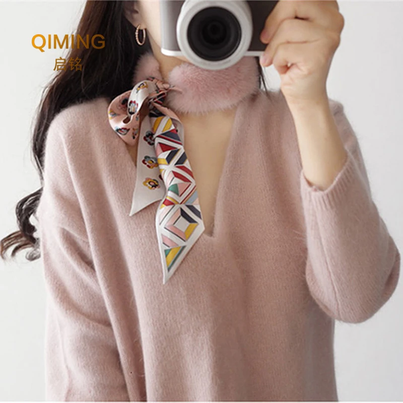 Шарф женский из натурального меха норки Осень-зима |