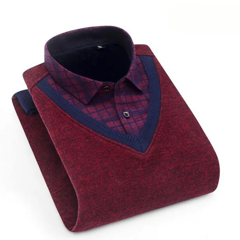 Мужские модные пуловеры с отложным воротником и длинными рукавами дышащие