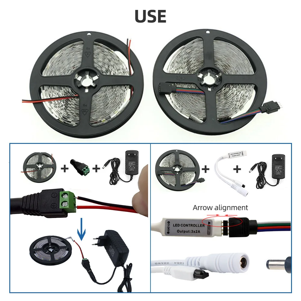 5 м Светодиодная лента 12 В водонепроницаемая светодиодная RGB светильник 2835SMD