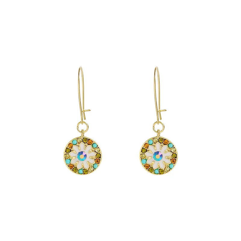 

Light Luxury Romantic Disc Earrings Retro Style Temperament Women Earring Party Accessories Jewelry