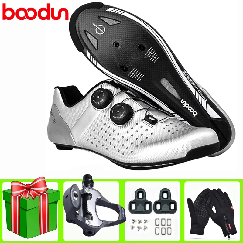

Кроссовки BOODUN велосипедные из углеродного волокна, самоблокирующиеся Светоотражающие, дышащие сверхсветильник, для езды на велосипеде