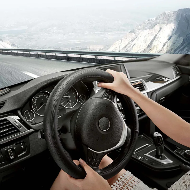 Чехол рулевого колеса автомобиля Maiwei впитывающий пот дышащий весь верхний слой