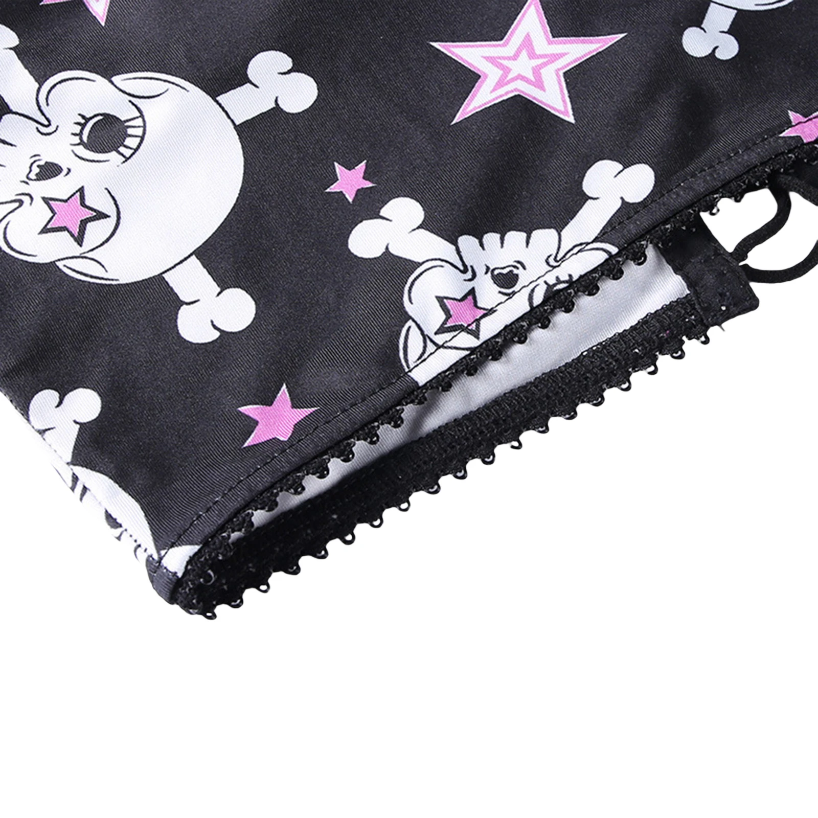 

Y2K Women\u2019s 2 Piece Summer Outfits, Cute Cartoon Print Sleeveless Tie Up Crop Tops + Mini Skirt Set