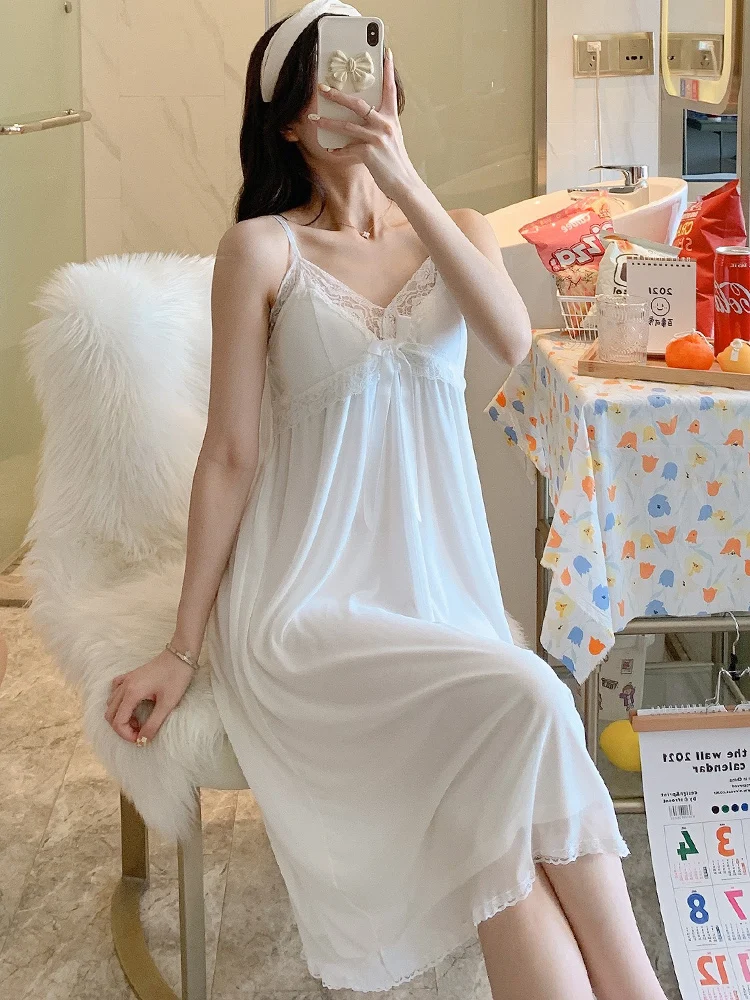 Женская пижама с подкладкой Сетчатое платье женская летняя одежда для сна Тонкая