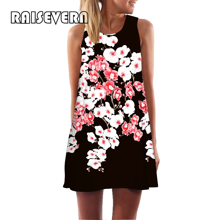 Женское платье с цветочным принтом свободные богемные платья Пляжные летние