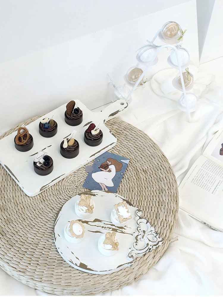 Имитация шоколадных тартов орехов десертов для гурманов реквизит фотосъемки