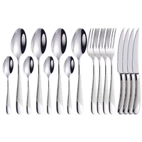 silver forks spoons knifes tableware set stainless steel luxury cutlery set complete dinnerware set silver 16 pcs eco friendly