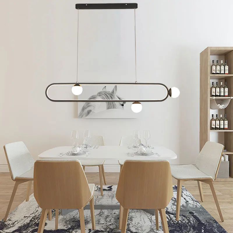 

Modern Pendant Light Black L80 L100 L120cm Indoor Led Pendant Lamp Home For Dining Room Kitchen Living Room Bedroom Hanging Lamp